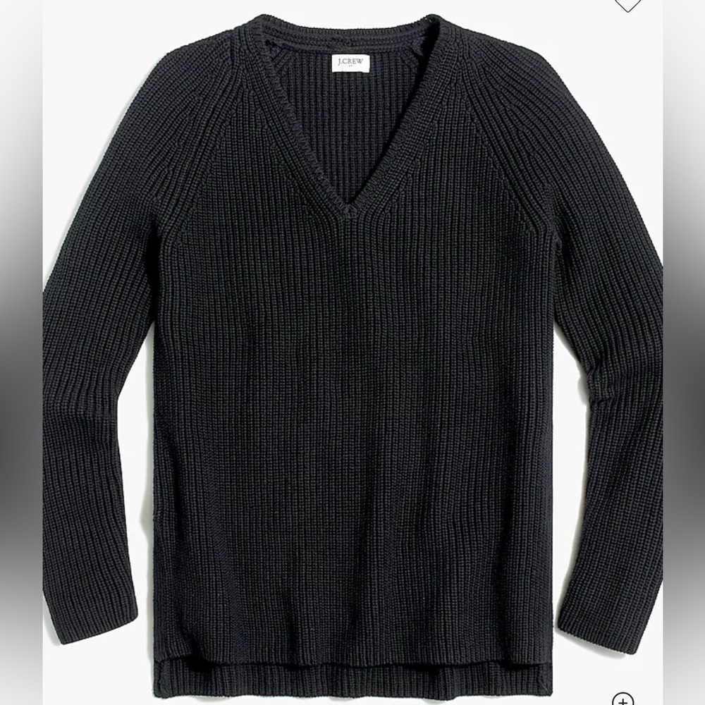 J. Crew Cotton V-neck tunic sweater